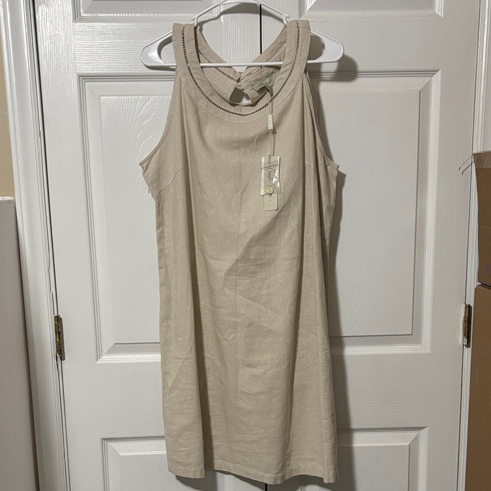 Charlie Paige Tan Sleeveless Mini Dress